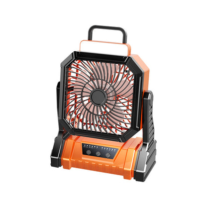 3-in-1 Camping Fan with LED Light & Power Bank — Rechargeable