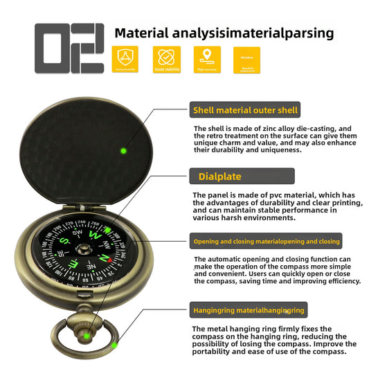 Vintage Flip Pocket Compass