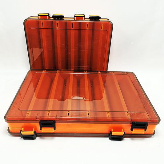 Double-sided lure bait box with V-shaped clip slots