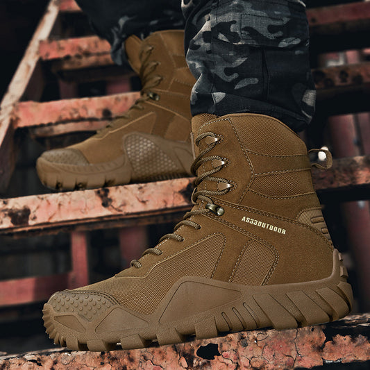 Men's High-Top Tactical Boots for Outdoor Hiking