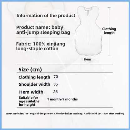 Infant sleep bag to prevent startled movements