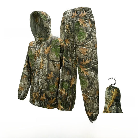 Camouflage raincoat and rain pants